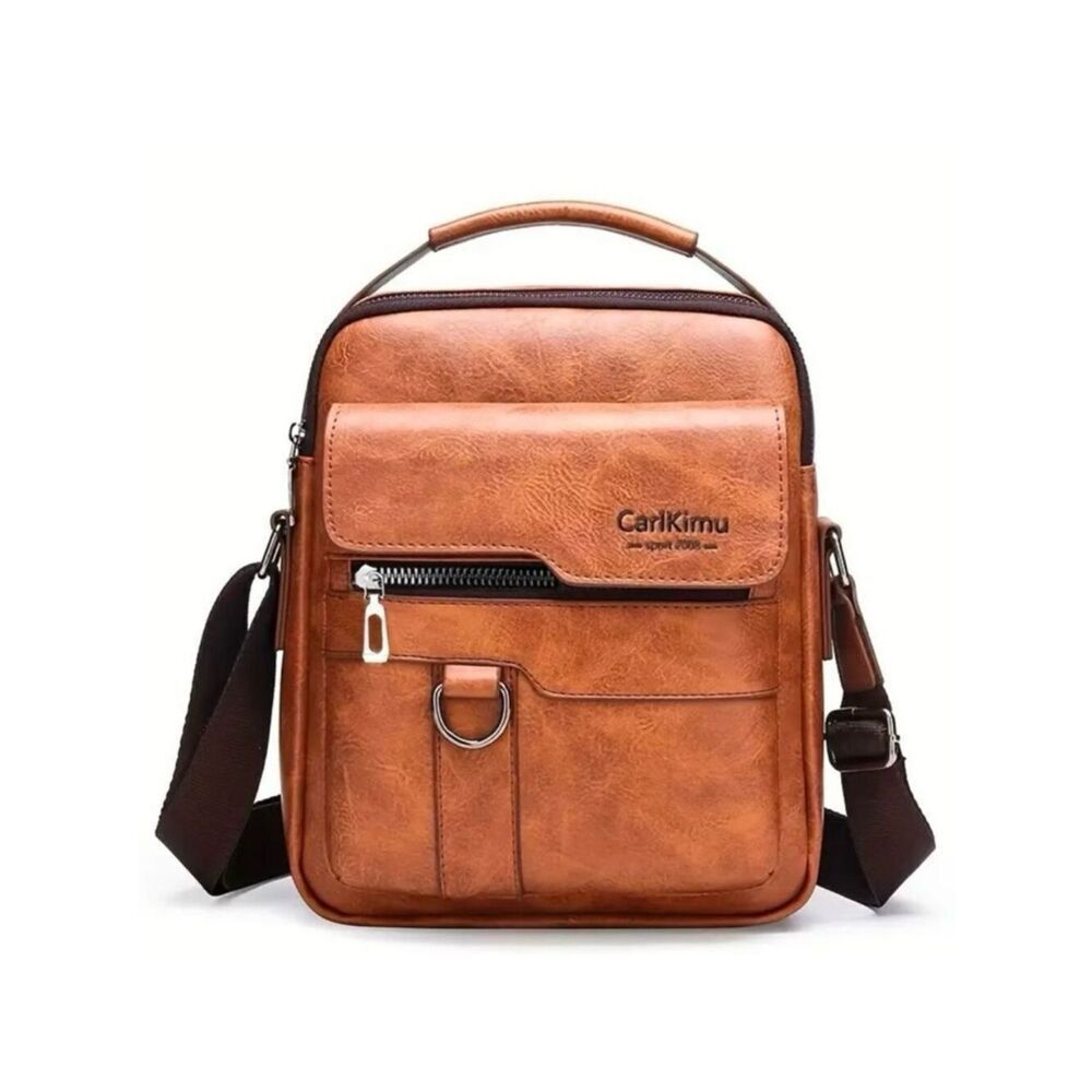 NWT Carlkimu Gorgeous Vintage Tan Camel Shoulder Multi-Pocket Office Travel Bag